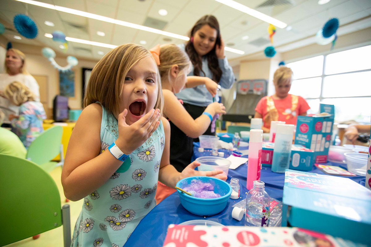 HSN Slime event,, Johns Hopkins All Children’s Hospital. Karina Garcia. Child Life.