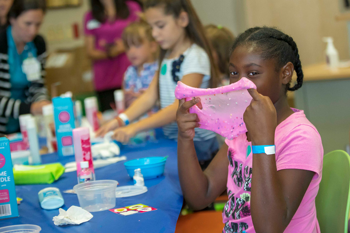 HSN Slime event,, Johns Hopkins All Children’s Hospital. Karina Garcia. Child Life.