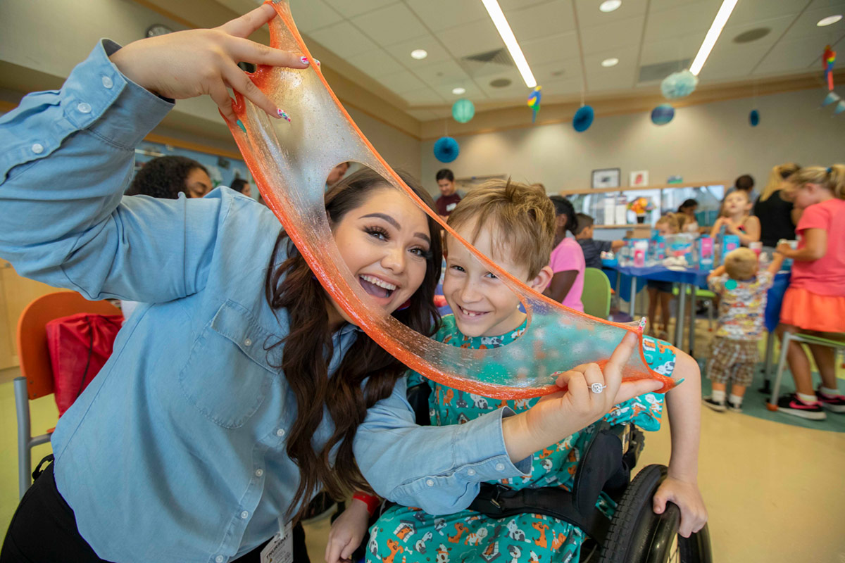 HSN Slime event,, Johns Hopkins All Children’s Hospital. Karina Garcia. Child Life.