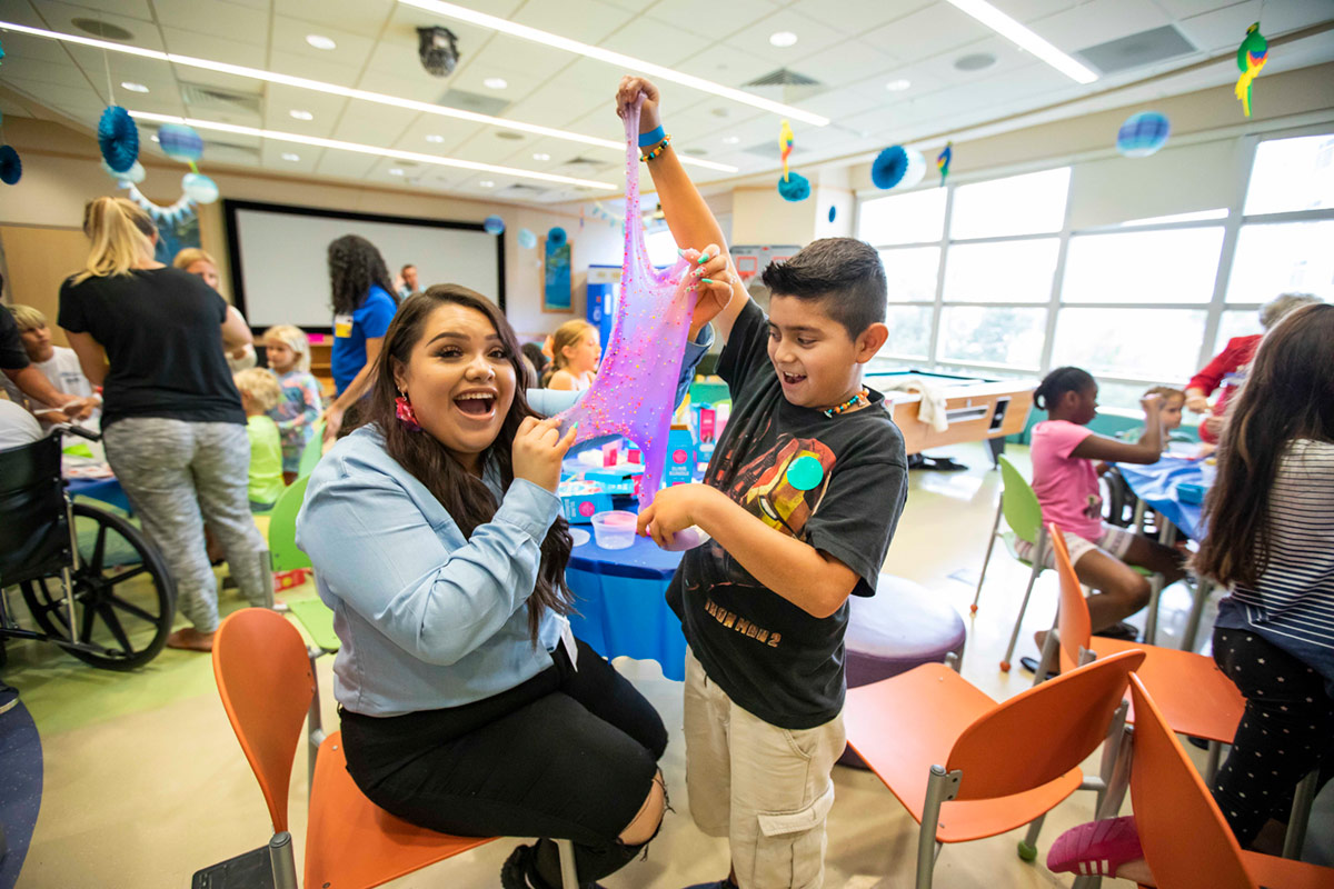 HSN Slime event,, Johns Hopkins All Children’s Hospital. Karina Garcia. Child Life.